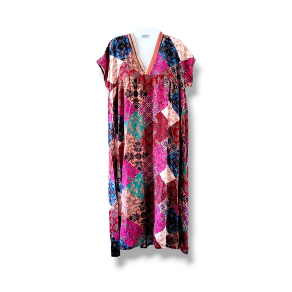 Haley Solar Dresses & Skirts - Haley Solar | NWOT Pretty Colorful Boho Chic Patchwork Midi Dress